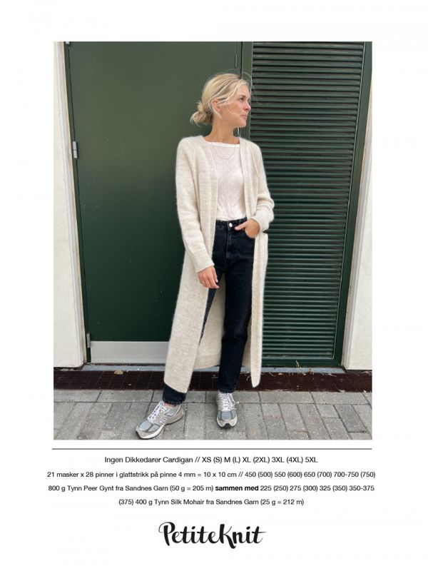 Ingen dikkedarer cardigan pk176 oppskrift
