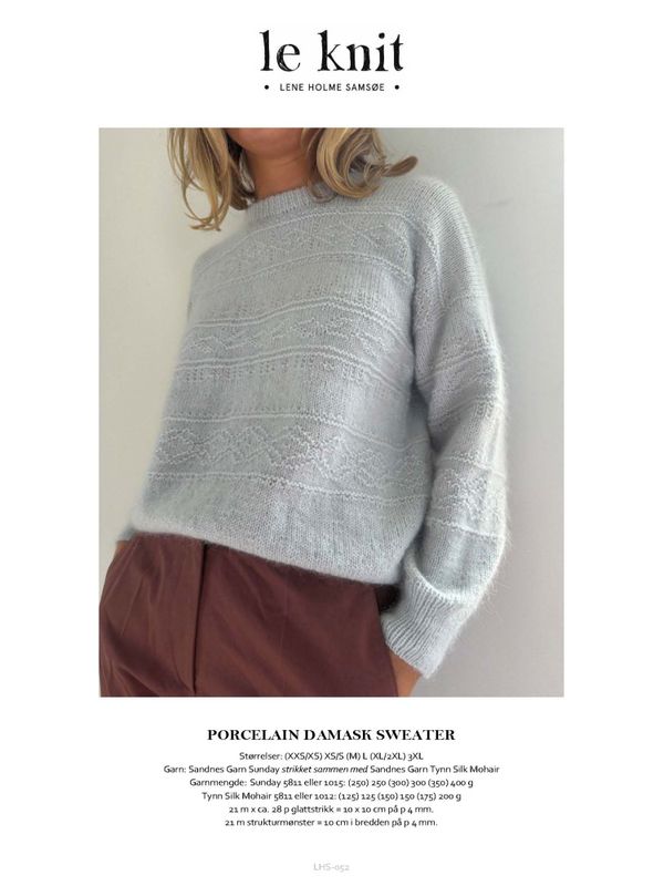 Porcelain Damask Sweater oppskrift