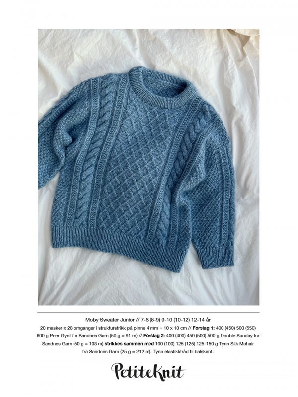 Moby sweater junior oppskrift